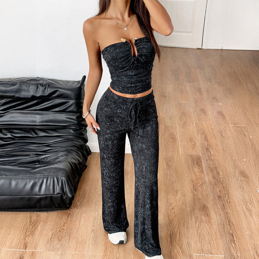 Sexy design vest sports pants set