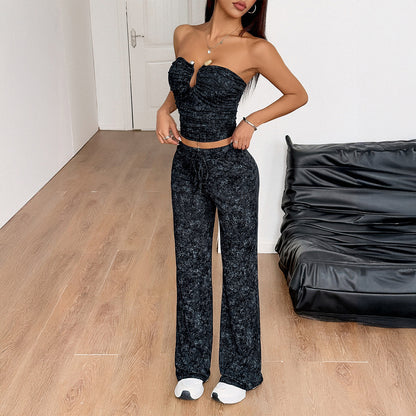 Sexy design vest sports pants set