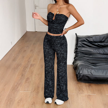 Sexy design vest sports pants set