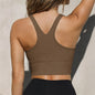 Sports solid color versatile knitted camisole vest