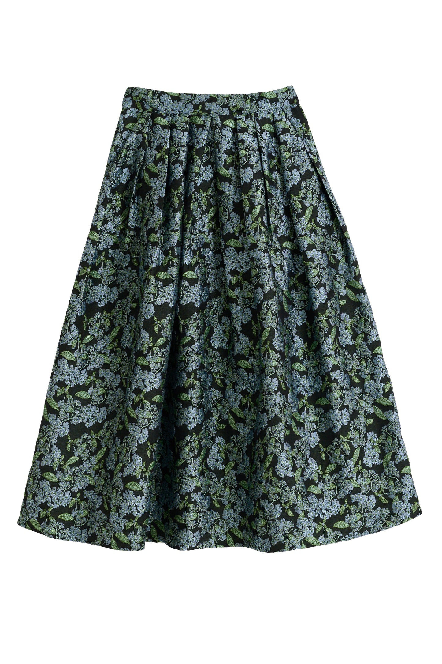 Pasadena Blossom Jacquard Midi Skirt - Black